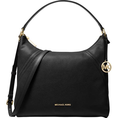 michael kors aria large leather shoulder handbag